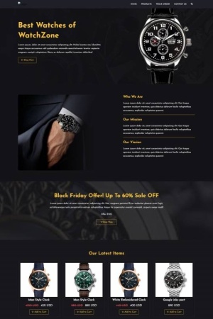 時(shí)尚奢侈品腕表宣傳網(wǎng)站模板-Toy模板網(wǎng)編號(hào)19804